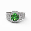 varitsa-jewellers - 1.87ct Emerald Gold Halo Engagement Ring - 06GG61E